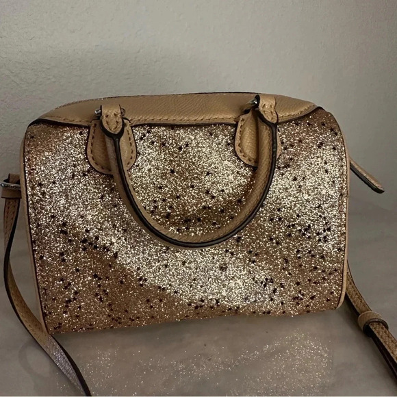 Coach Micro Sparkle Limited Edition Bennett Gold Star Glitter Satchel - Picture 2 of 13
